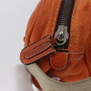 LOEWE Hand Bag Leather Orange Silver Auth ep13732-17