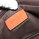 LOEWE Hand Bag Leather Orange Silver Auth ep13732-19