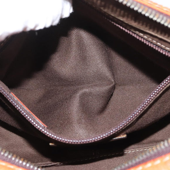 LOEWE Hand Bag Leather Orange Silver Auth ep13732