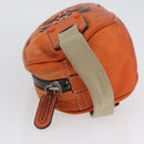 LOEWE Hand Bag Leather Orange Silver Auth ep13732-4