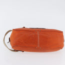 LOEWE Hand Bag Leather Orange Silver Auth ep13732-5