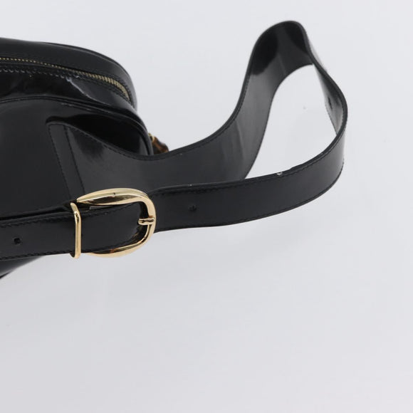 GUCCI Bamboo Body Bag Patent leather Black Gold 003 2113 0027 Auth ep13733