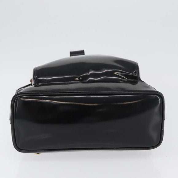 GUCCI Bamboo Body Bag Patent leather Black Gold 003 2113 0027 Auth ep13733