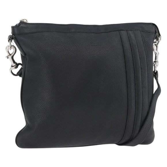 GUCCI Shoulder Bag Leather Black Silver 233329 Auth ep13736