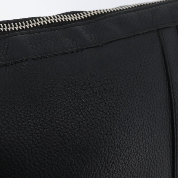 GUCCI Shoulder Bag Leather Black Silver 233329 Auth ep13736