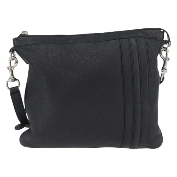 GUCCI Shoulder Bag Leather Black Silver 233329 Auth ep13736
