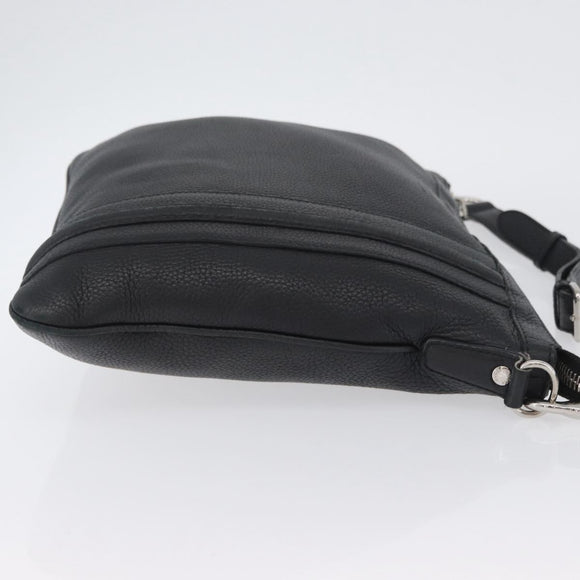 GUCCI Shoulder Bag Leather Black Silver 233329 Auth ep13736