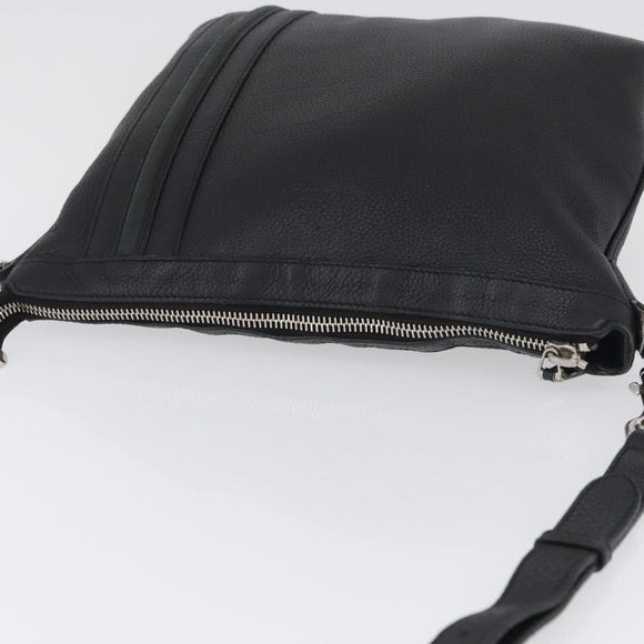 GUCCI Shoulder Bag Leather Black Silver 233329 Auth ep13736