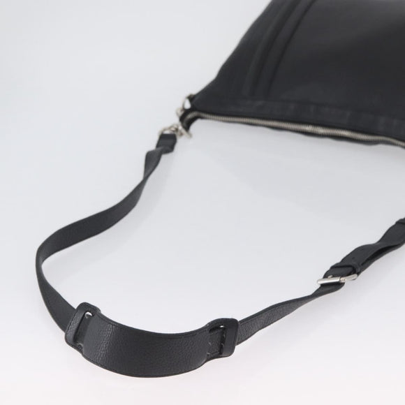 GUCCI Shoulder Bag Leather Black Silver 233329 Auth ep13736