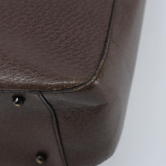 GUCCI Hand Bag Leather Brown Silver 002 1118 0462 Auth ep13739