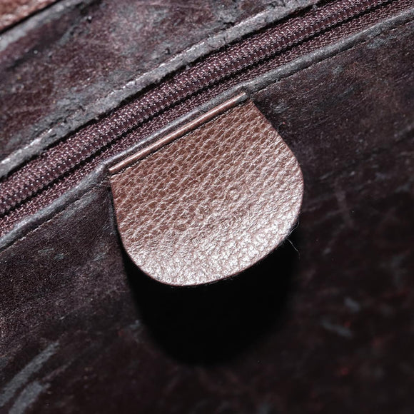 GUCCI Hand Bag Leather Brown Silver 002 1118 0462 Auth ep13739