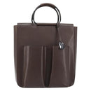 GUCCI Hand Bag Leather Brown Silver 002 1118 0462 Auth ep13739-13