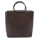 GUCCI Hand Bag Leather Brown Silver 002 1118 0462 Auth ep13739-2