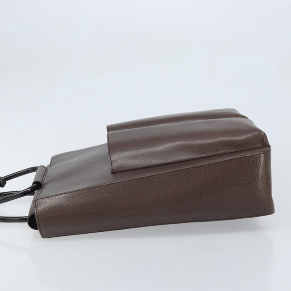 GUCCI Hand Bag Leather Brown Silver 002 1118 0462 Auth ep13739