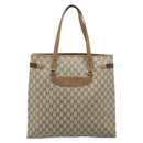 GUCCI GG Supreme Web Sherry Line Tote Bag PVC Beige Gold 39 02 091 Auth ep13740-3