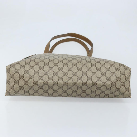 GUCCI GG Supreme Web Sherry Line Tote Bag PVC Beige Gold 39 02 091 Auth ep13740