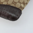 GUCCI GG Canvas Shoulder Bag Beige Silver 145857 Auth ep13742-10