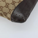 GUCCI GG Canvas Shoulder Bag Beige Silver 145857 Auth ep13742-13