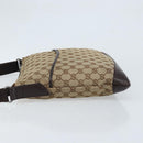 GUCCI GG Canvas Shoulder Bag Beige Silver 145857 Auth ep13742-5