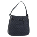 GUCCI GG Canvas Shoulder Bag Black Silver Auth ep13745-1