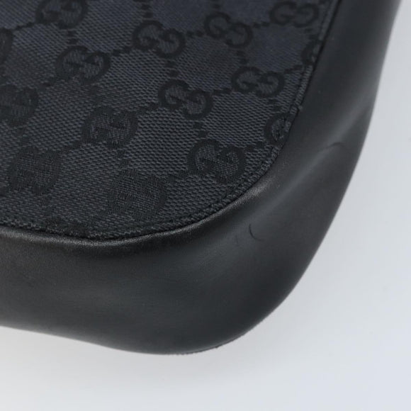 GUCCI GG Canvas Shoulder Bag Black Silver Auth ep13745