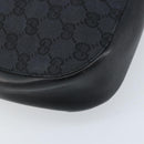 GUCCI GG Canvas Shoulder Bag Black Silver Auth ep13745-13