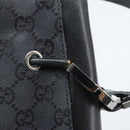 GUCCI GG Canvas Shoulder Bag Black Silver Auth ep13745-14