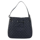 GUCCI GG Canvas Shoulder Bag Black Silver Auth ep13745-2