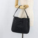 GUCCI GG Canvas Shoulder Bag Black Silver Auth ep13745-23