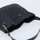 GUCCI GG Canvas Shoulder Bag Black Silver Auth ep13745-6