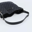 GUCCI GG Canvas Shoulder Bag Black Silver Auth ep13745-7