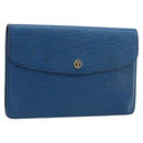 LOUIS VUITTON Epi Montaigne 23 Clutch Bag Blue M52665 LV Auth ep13746-1
