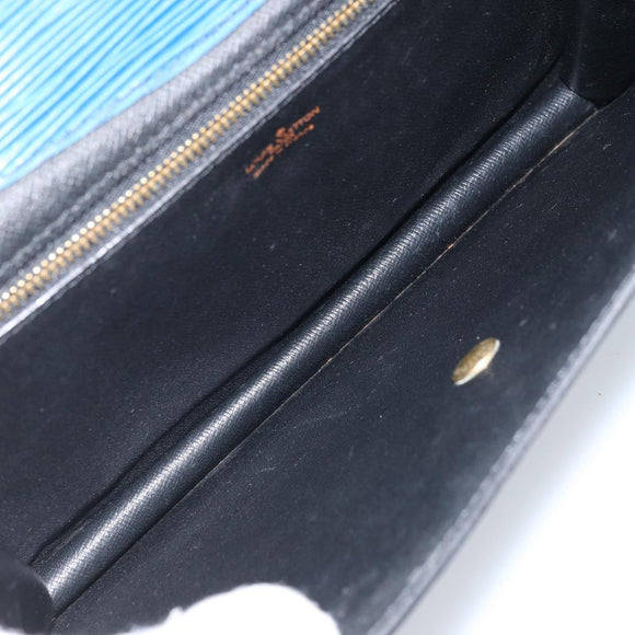 LOUIS VUITTON Epi Montaigne 23 Clutch Bag Blue M52665 LV Auth ep13746