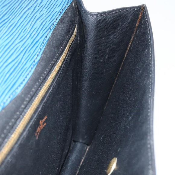 LOUIS VUITTON Epi Montaigne 23 Clutch Bag Blue M52665 LV Auth ep13746