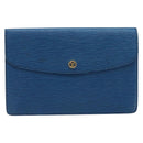 LOUIS VUITTON Epi Montaigne 23 Clutch Bag Blue M52665 LV Auth ep13746-13