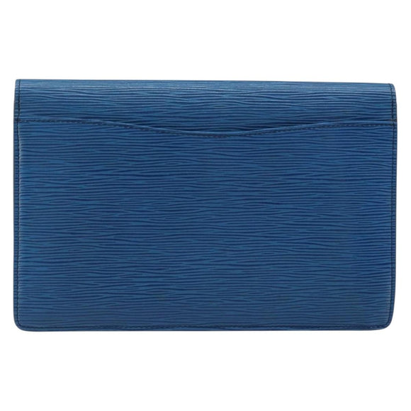 LOUIS VUITTON Epi Montaigne 23 Clutch Bag Blue M52665 LV Auth ep13746