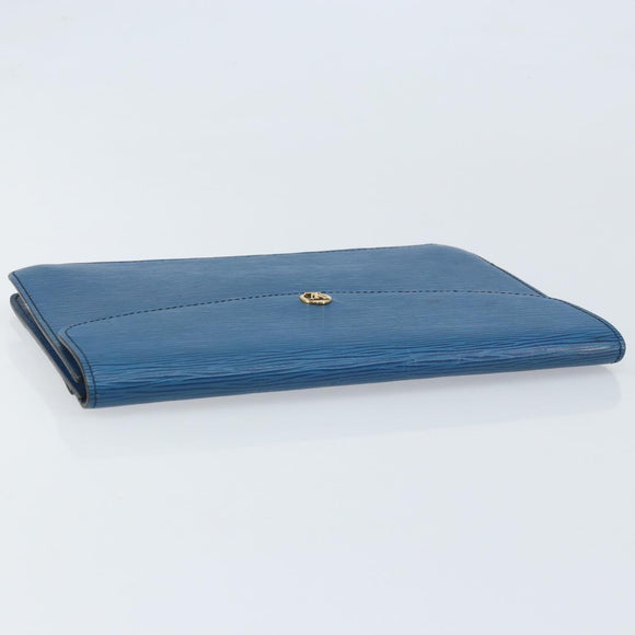 LOUIS VUITTON Epi Montaigne 23 Clutch Bag Blue M52665 LV Auth ep13746