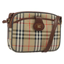 Burberrys Nova Check Shoulder Bag Canvas Beige Gold Auth ep13747-1