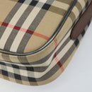Burberrys Nova Check Shoulder Bag Canvas Beige Gold Auth ep13747-10