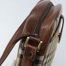Burberrys Nova Check Shoulder Bag Canvas Beige Gold Auth ep13747-15