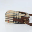 Burberrys Nova Check Shoulder Bag Canvas Beige Gold Auth ep13747-4