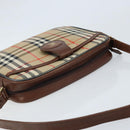 Burberrys Nova Check Shoulder Bag Canvas Beige Gold Auth ep13747-6