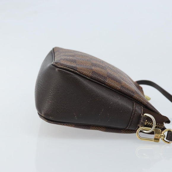 LOUIS VUITTON Damier Ebene Trousse makeup Pouch N51982 LV Auth ep13748