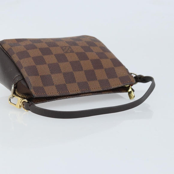 LOUIS VUITTON Damier Ebene Trousse makeup Pouch N51982 LV Auth ep13748