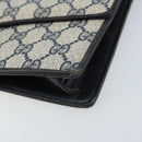 GUCCI GG Supreme Sherry Line Shoulder Bag PVC Navy Gold Auth ep13751-9