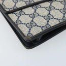 GUCCI GG Supreme Sherry Line Shoulder Bag PVC Navy Gold Auth ep13751-14
