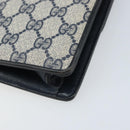 GUCCI GG Supreme Sherry Line Shoulder Bag PVC Navy Gold Auth ep13751-15