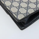 GUCCI GG Supreme Sherry Line Shoulder Bag PVC Navy Gold Auth ep13751-16