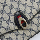 GUCCI GG Supreme Sherry Line Shoulder Bag PVC Navy Gold Auth ep13751-17
