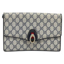 GUCCI GG Supreme Sherry Line Shoulder Bag PVC Navy Gold Auth ep13751-13